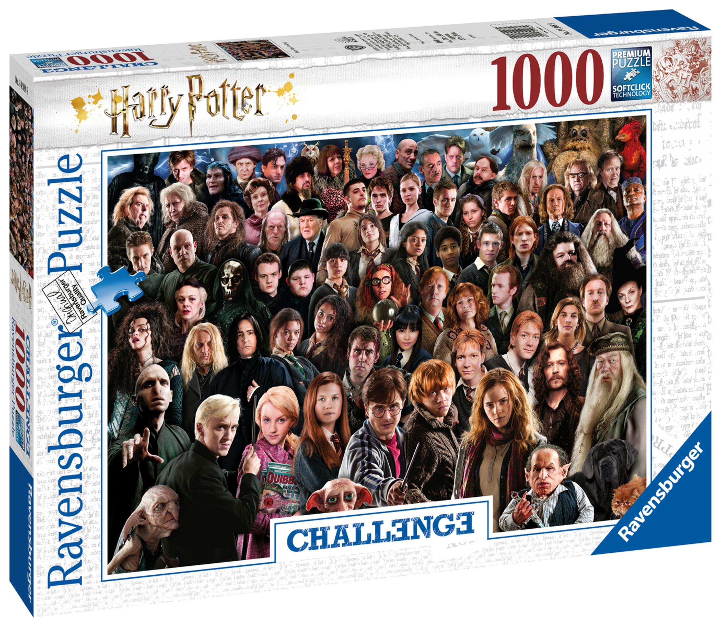 Eine 1000-teilige Harry Potter Puzzlebox mit vielen dargestellten Charakteren.