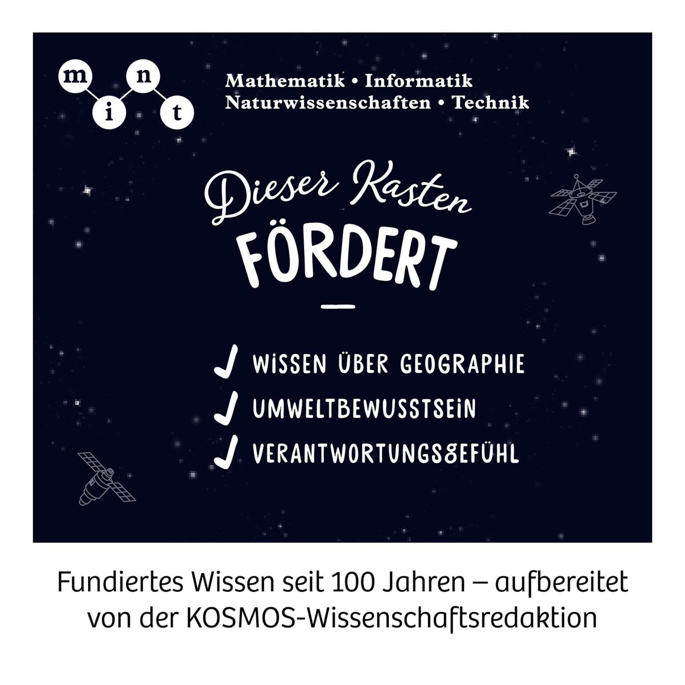 Poster mit Text. Oben: mnit. Mitte: Dieser Kasten FÖRDERT. Unten: Wissen über Geographie...