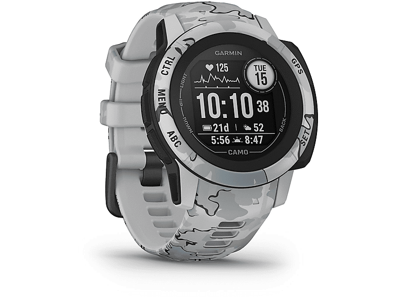 GARMIN INSTINCT 2S CAMO EDITION MIST CAMO Smartwatch Silikon, 112-180 mm, Camouflage Grau