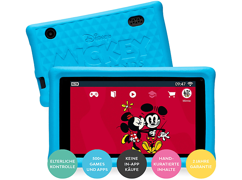 PEBBLE GEAR PG912689 MICKEY AND FRIENDS TABLET, Tablet, 16 GB, 7 Zoll, hellblau