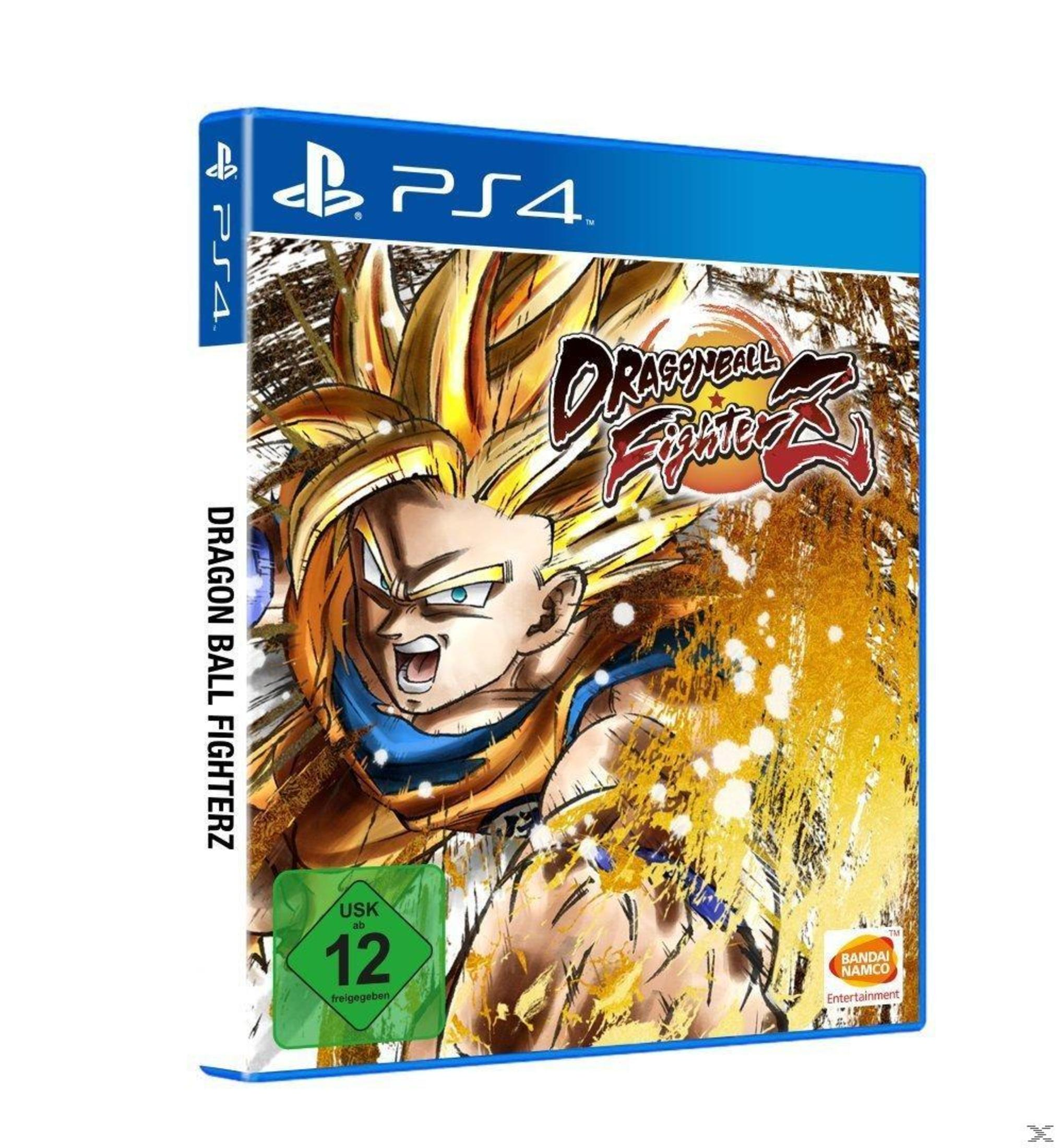 Pudełko z grą PS4 z grafiką Dragon Ball FighterZ przedstawiającą postać.