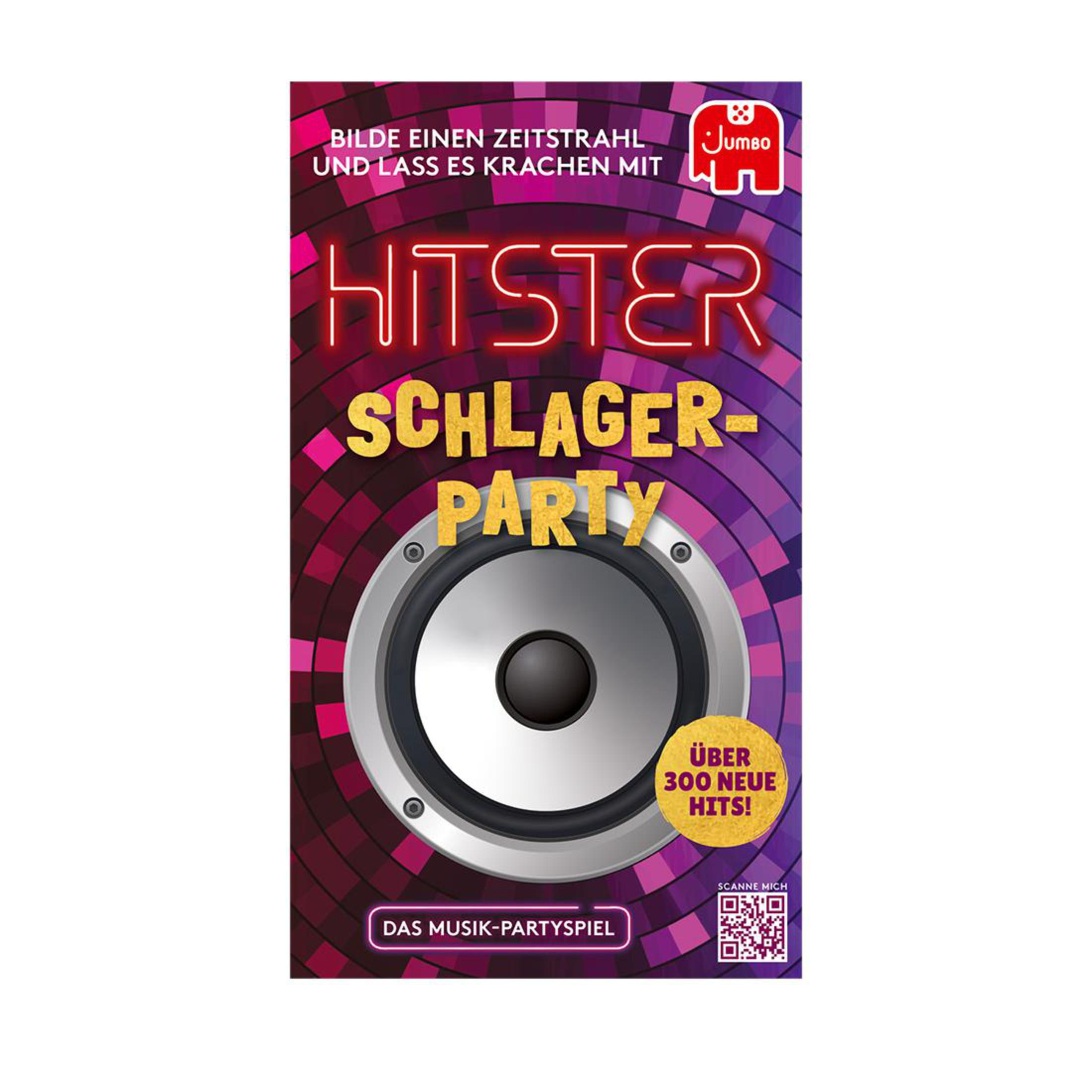 Eine Spielbox mit dem Titel "Hipster Schlager Party" und einer Grafik eines Lautsprechers.