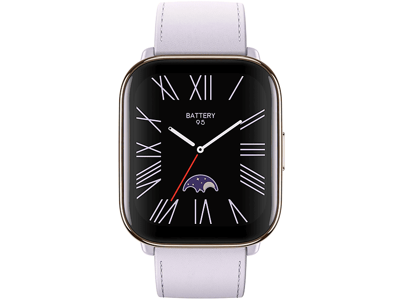 AMAZFIT W2211EU3N ACTIVE PURPLE VEGAN LEATHER Smartwatch Edelstahl veganes Leder, 20 mm, Lavender Prple