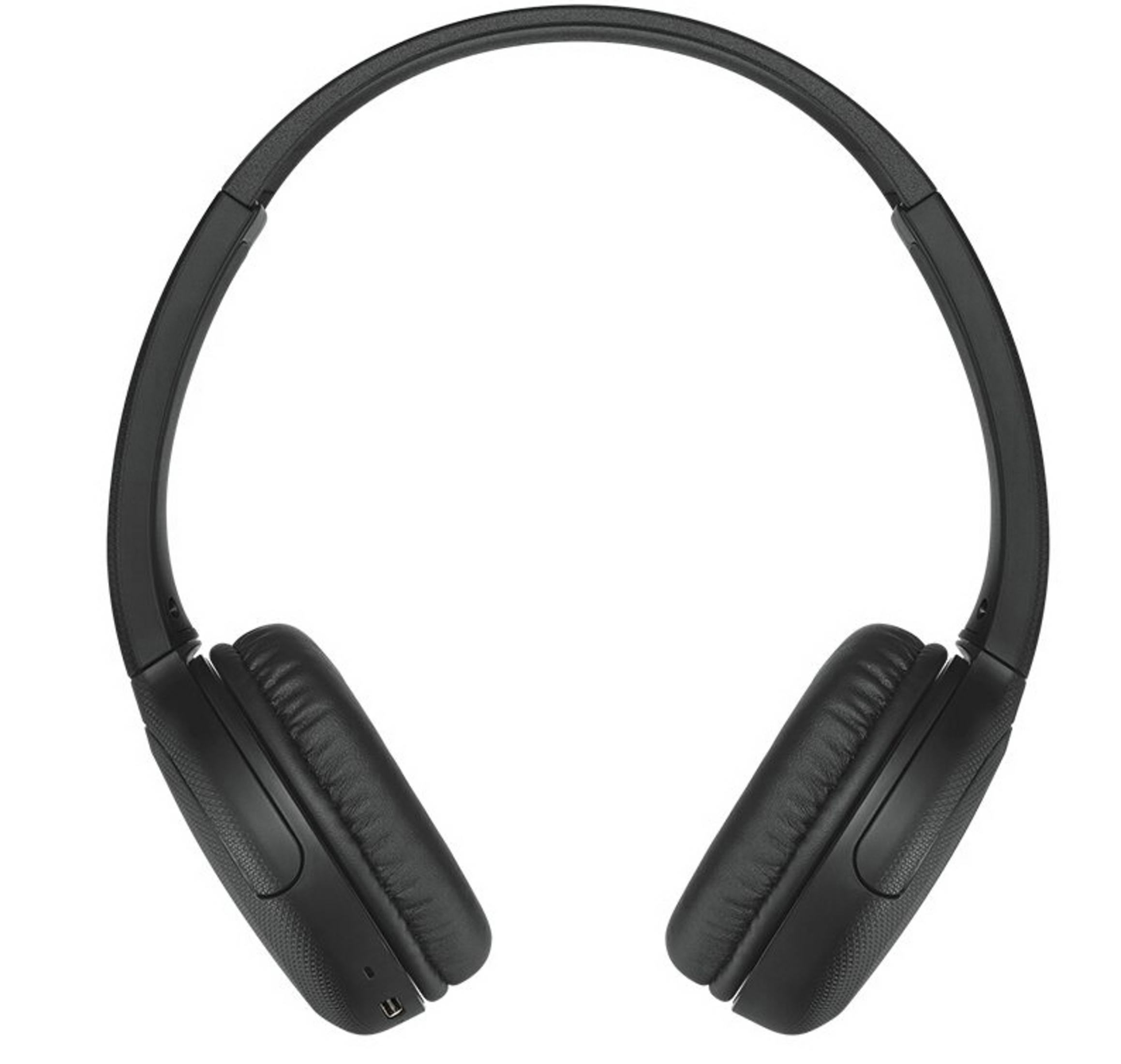 Auriculares negros supraaurales con almohadillas acolchadas y diadema.