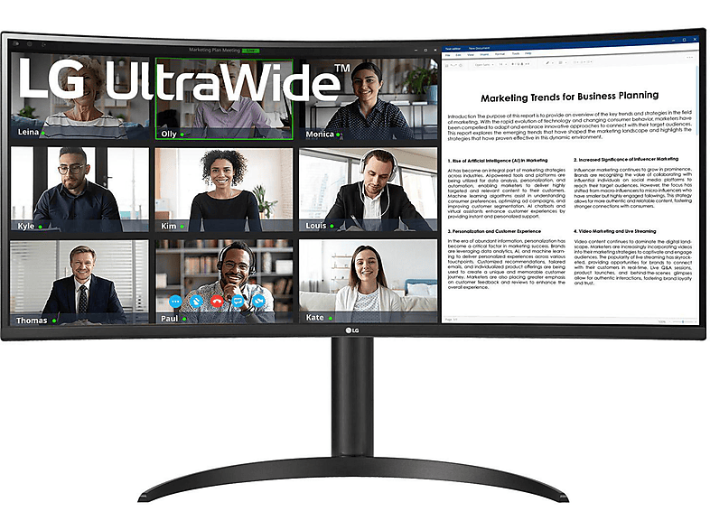 LG 34WR55QK-B.AEU 34 Zoll QHD Monitor (5 ms Reaktionszeit , 100 Hz , 60 Hz nativ)