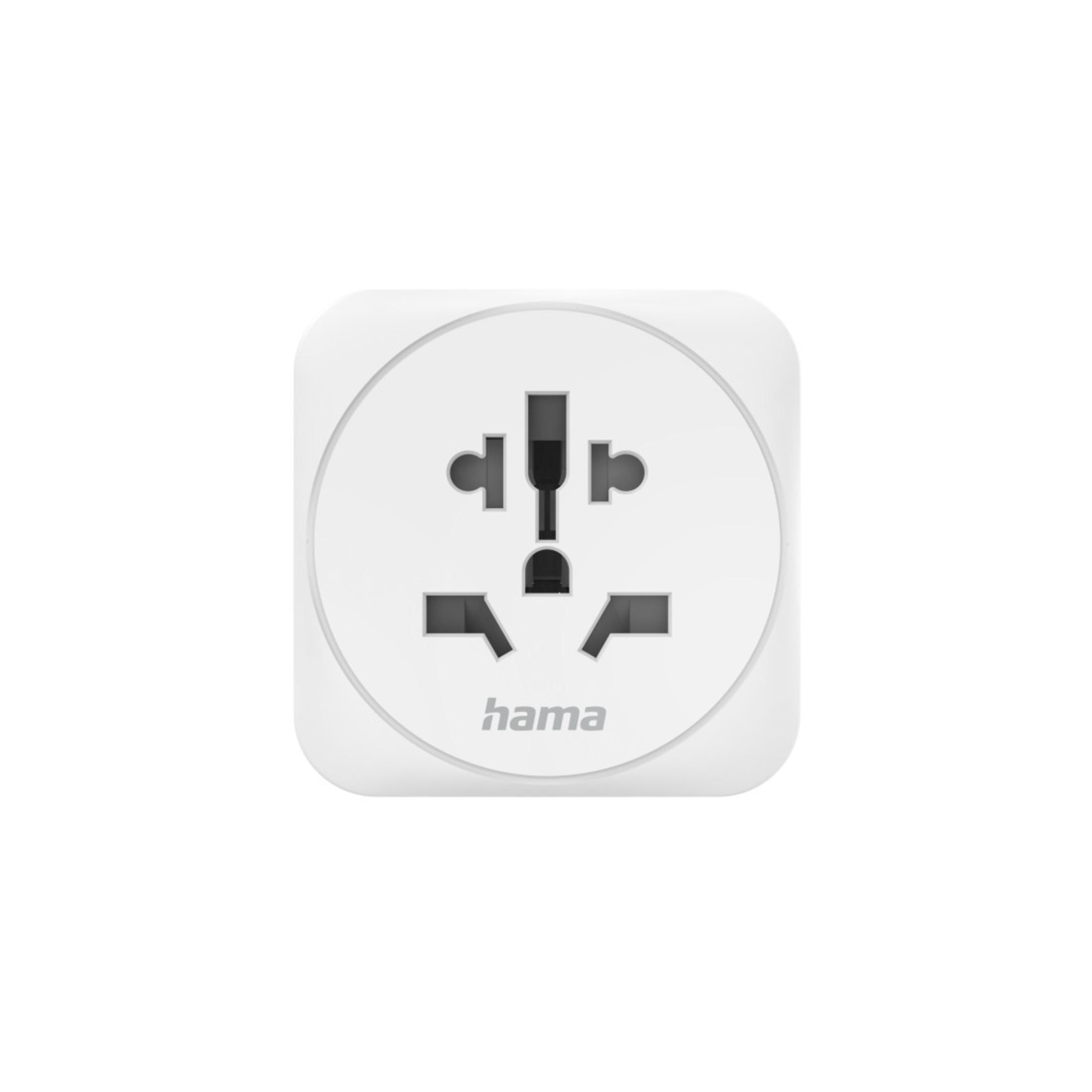 Weißer Adapter mit drei Löchern. Der Hintergrund ist weiß.