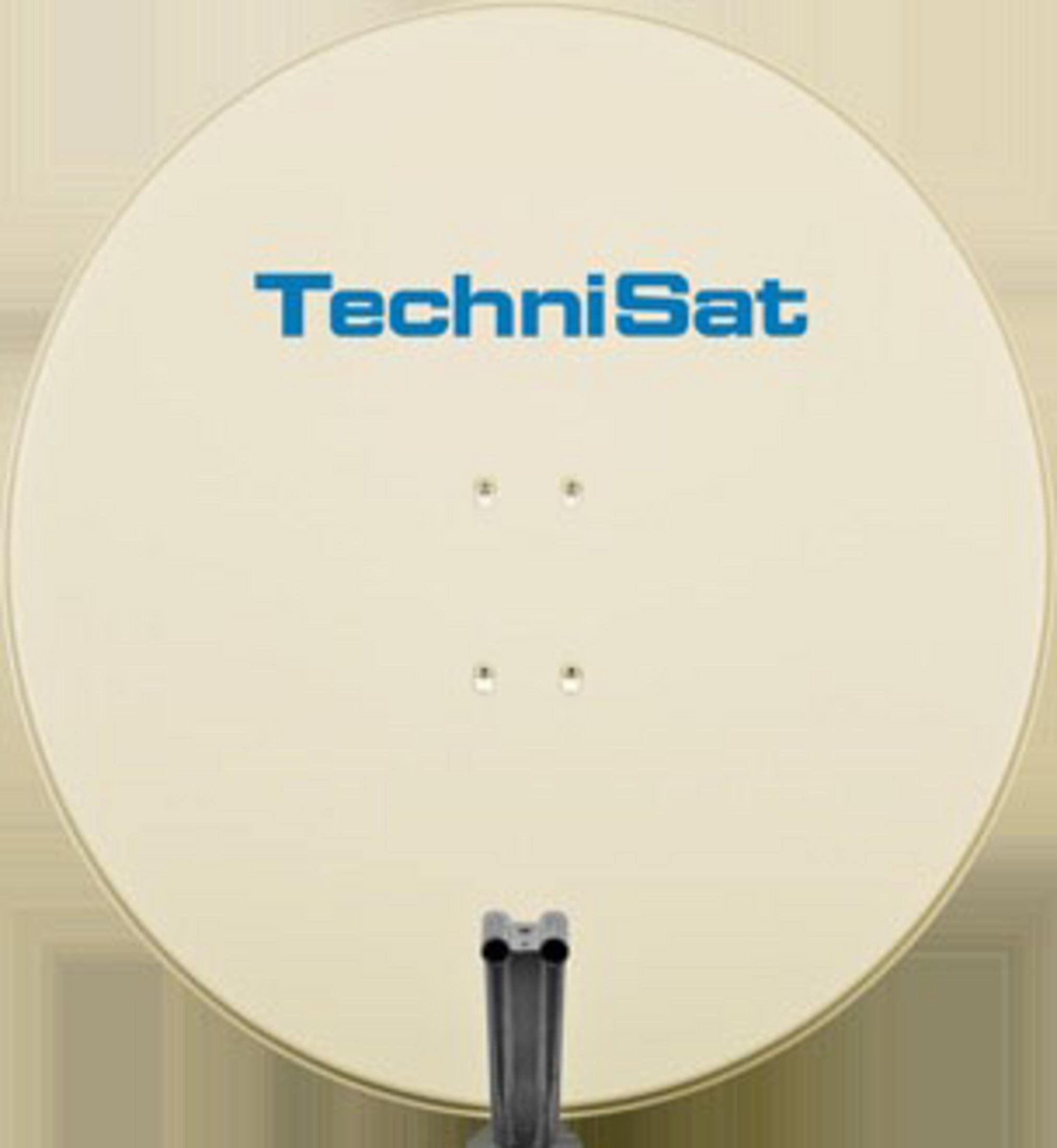 Eine Satellitenschüssel mit dem Logo 'TechniSat'.