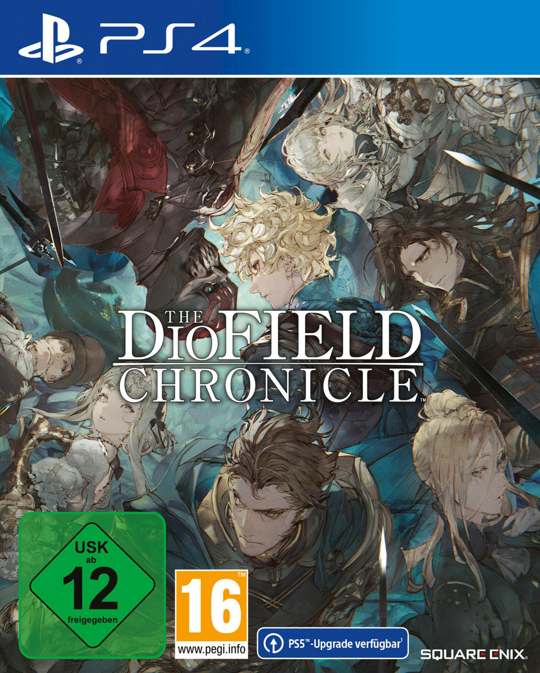 Una copertina del gioco per PS4 con una scena fantasy con più personaggi e una classificazione USK 12.