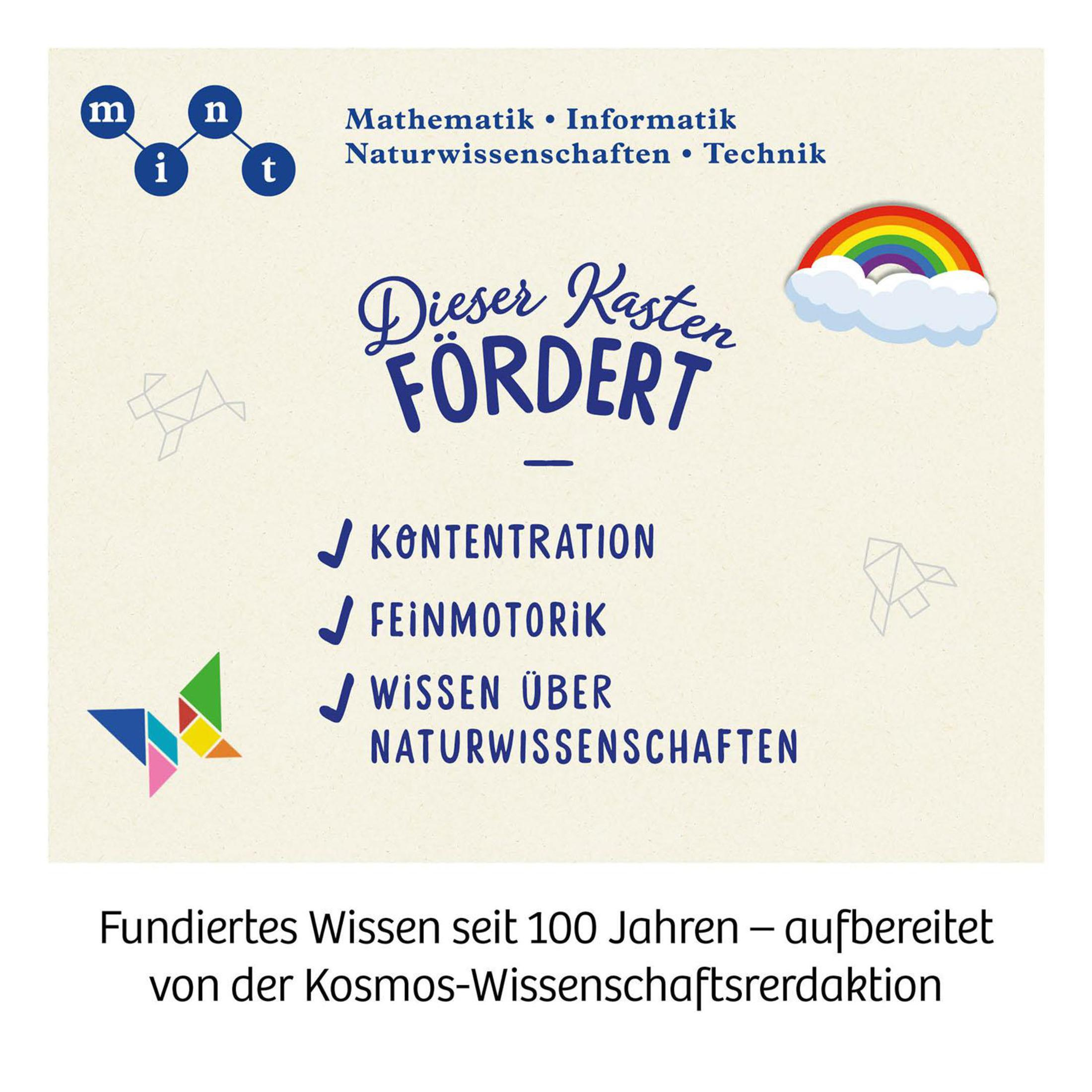 Eine weiße Karte mit Text und farbigen Illustrationen zur Förderung der Bildung.