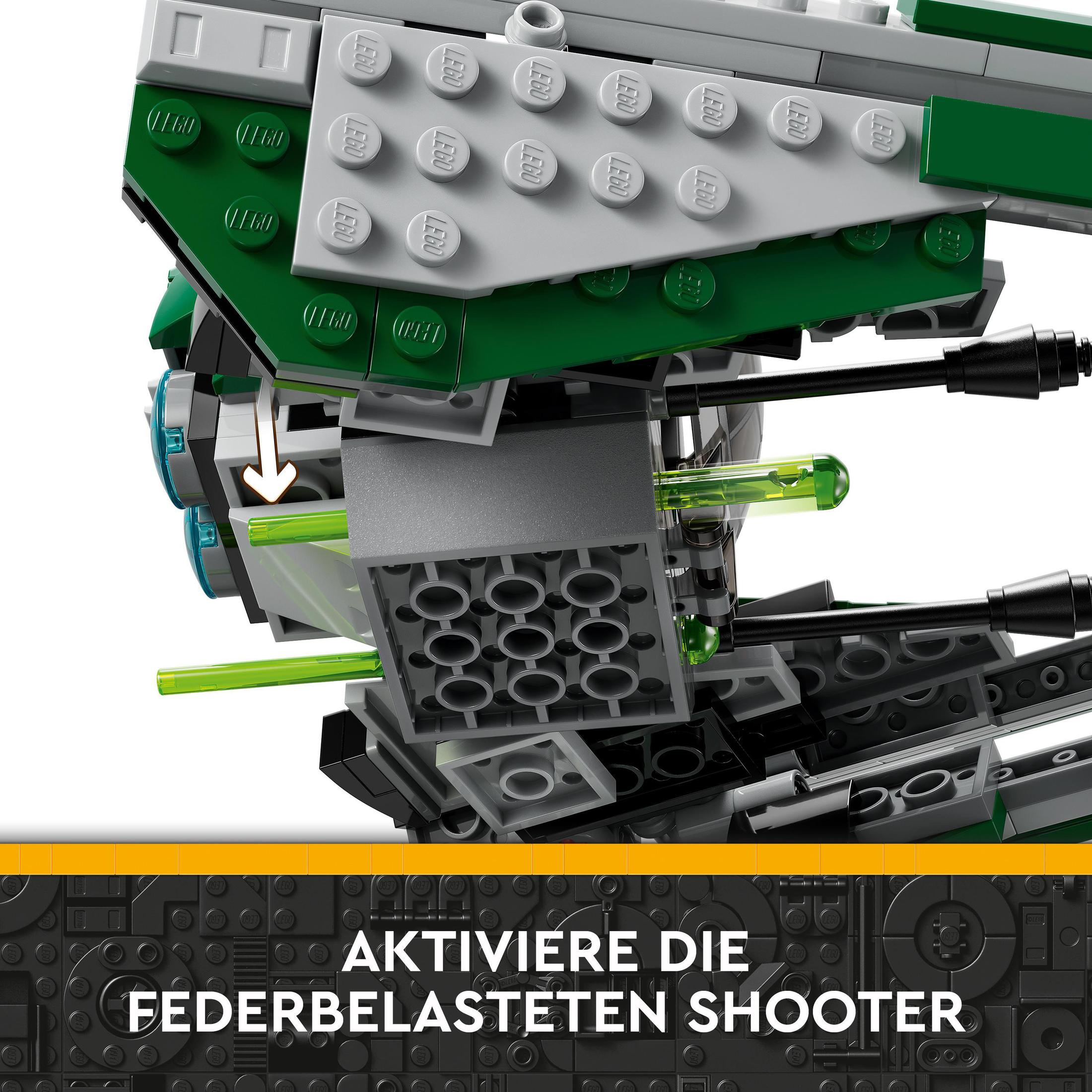 Lego-Set-Bild mit einem Abschnitt mit grünen und grauen Details, einschließlich einer Lego-Anleitung.
