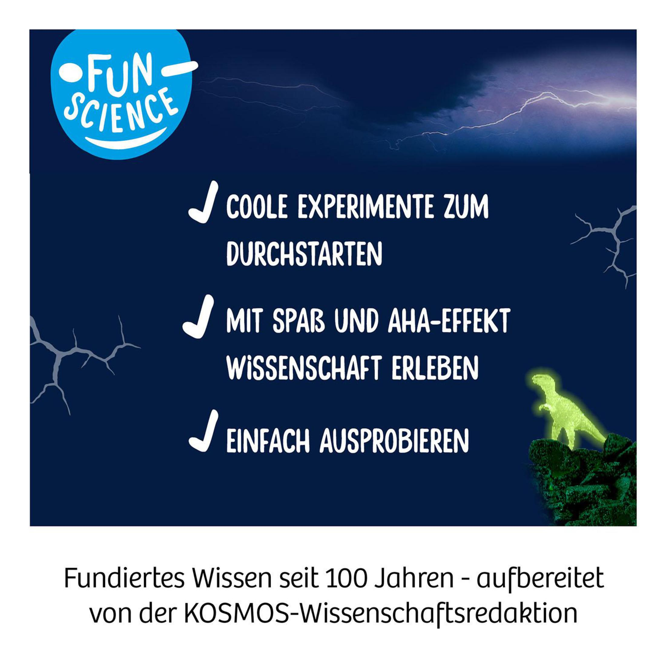 Bild mit Fun Science Logo und Text. Text: Coole Experimente, mit Spaß und Aha-Effekt, einfach ausprobieren.