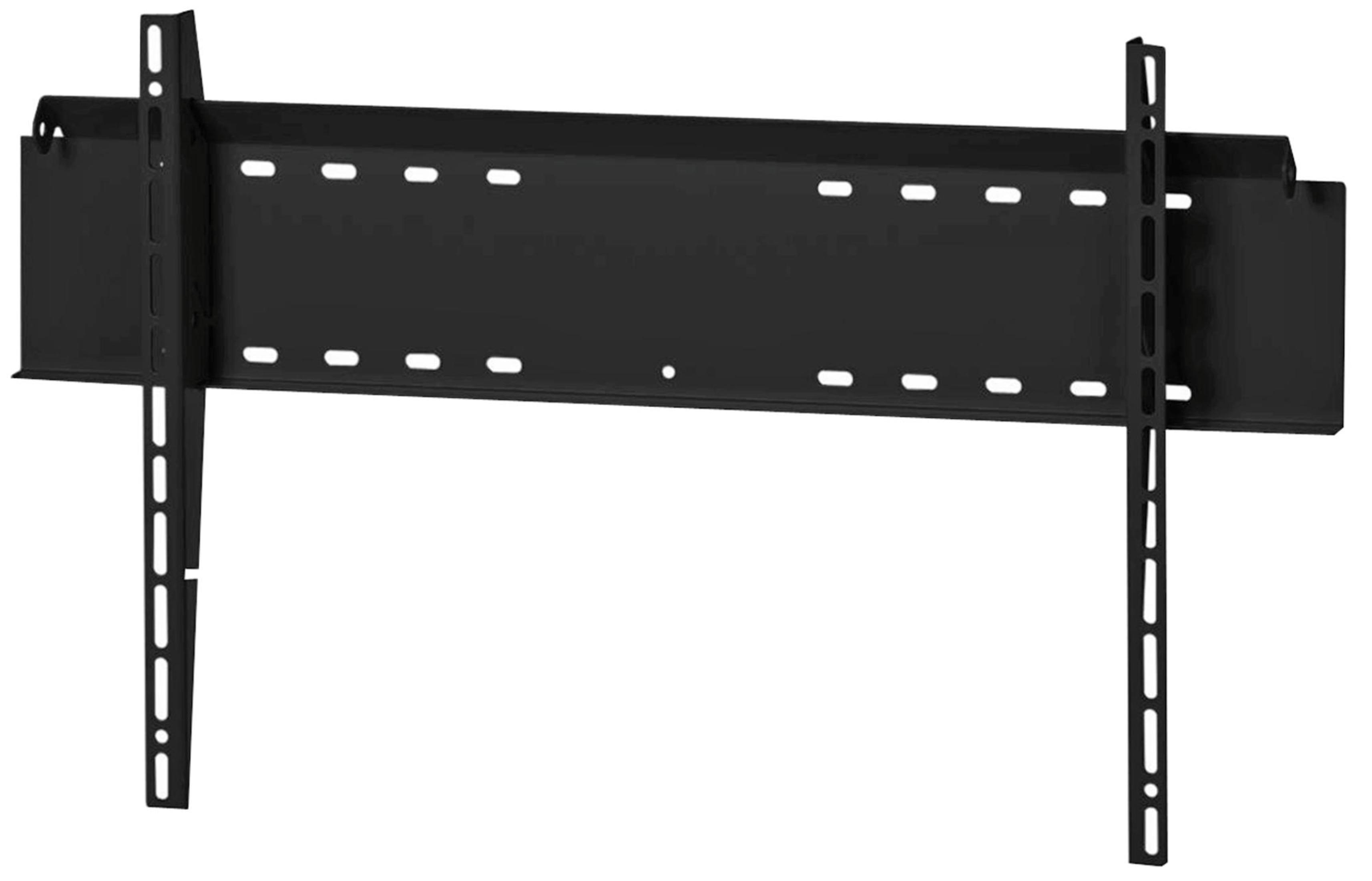 Supporto a parete TV in metallo nero, con due staffe verticali.