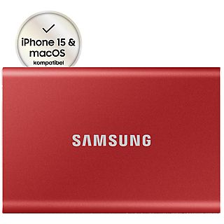 Disco duro externo 500 GB - SAMSUNG MU-PC500R/WW, SSD, Rojo