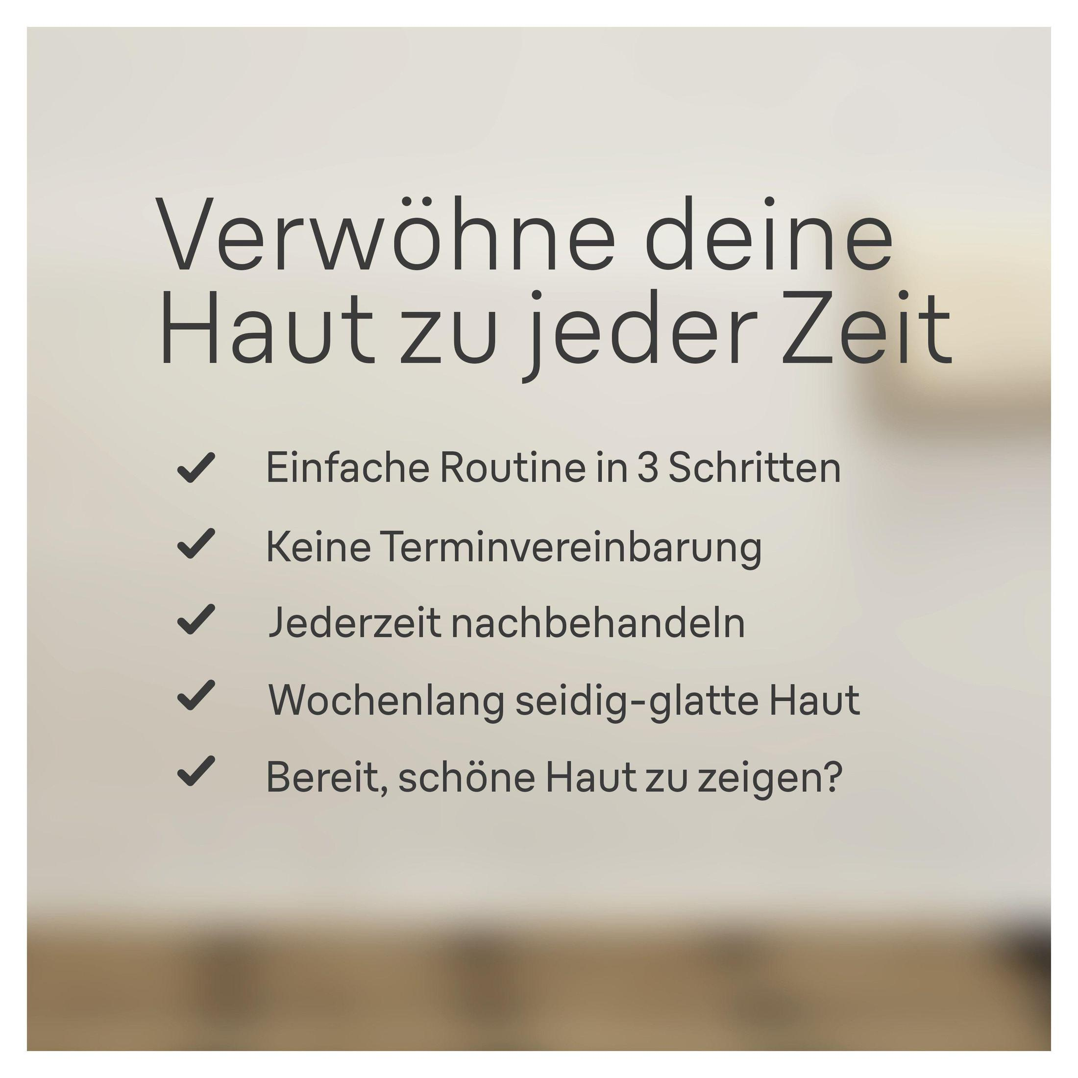 Reklama tekstowa ze znacznikami wyboru dla rutyny pielęgnacji skóry.