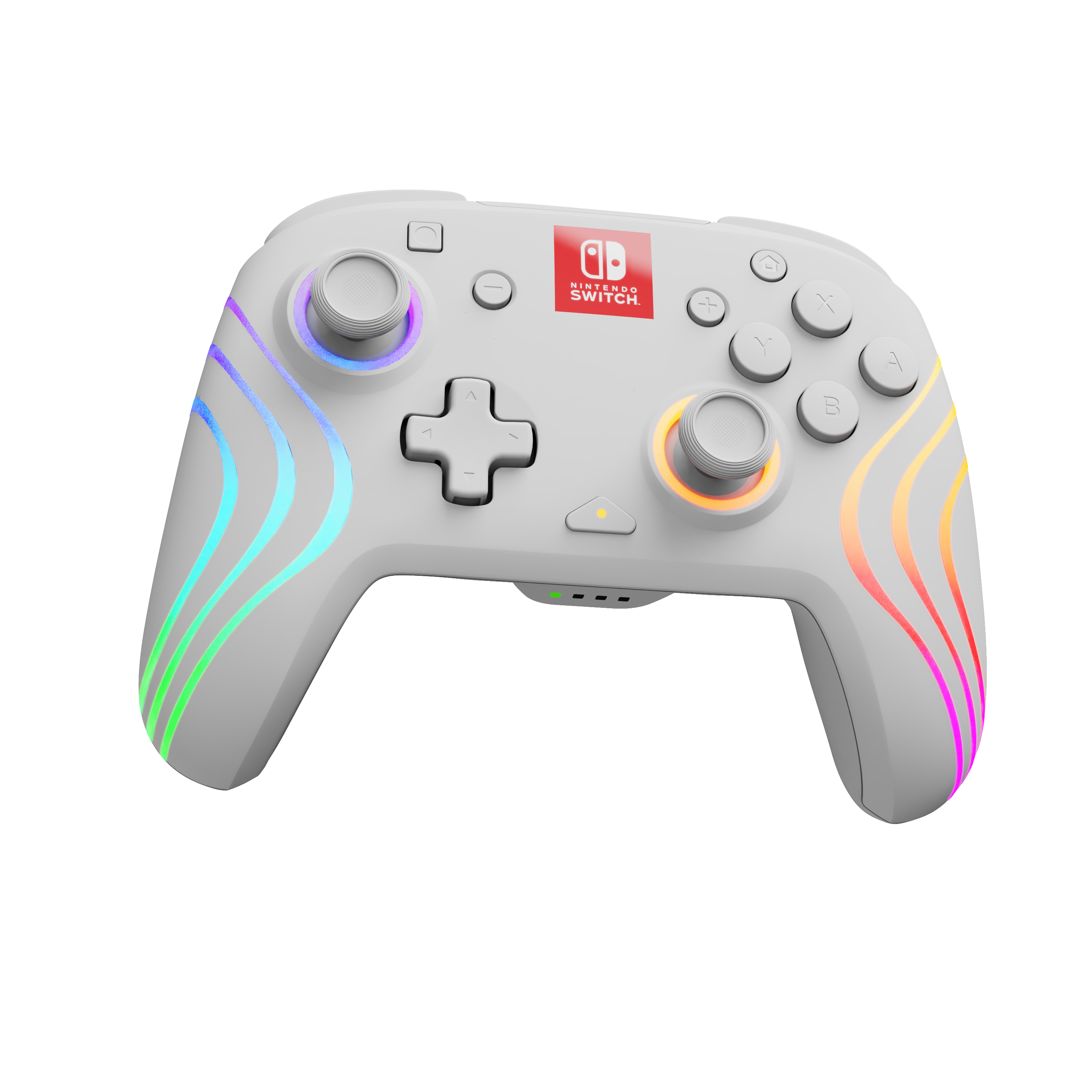 Mando  - Afterglow Wave Wired Controller Blanco PDP, Nintendo Switch, Nintendo Switch OLED, Inalámbrica, Blanco