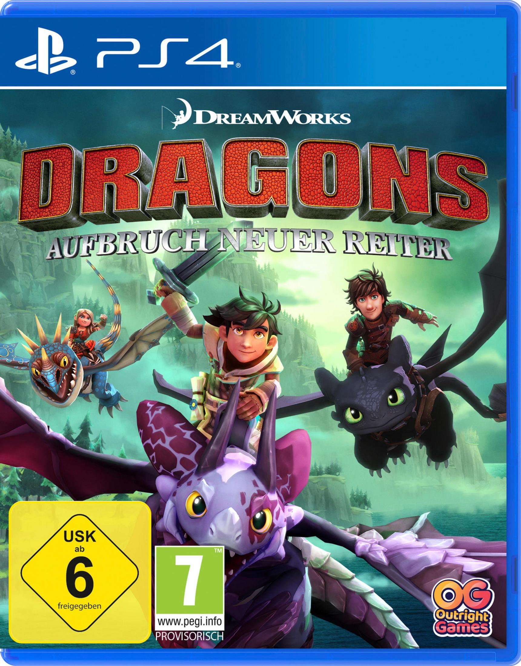 Scatola del gioco PS4 con personaggi di 'Dragons' e draghi.