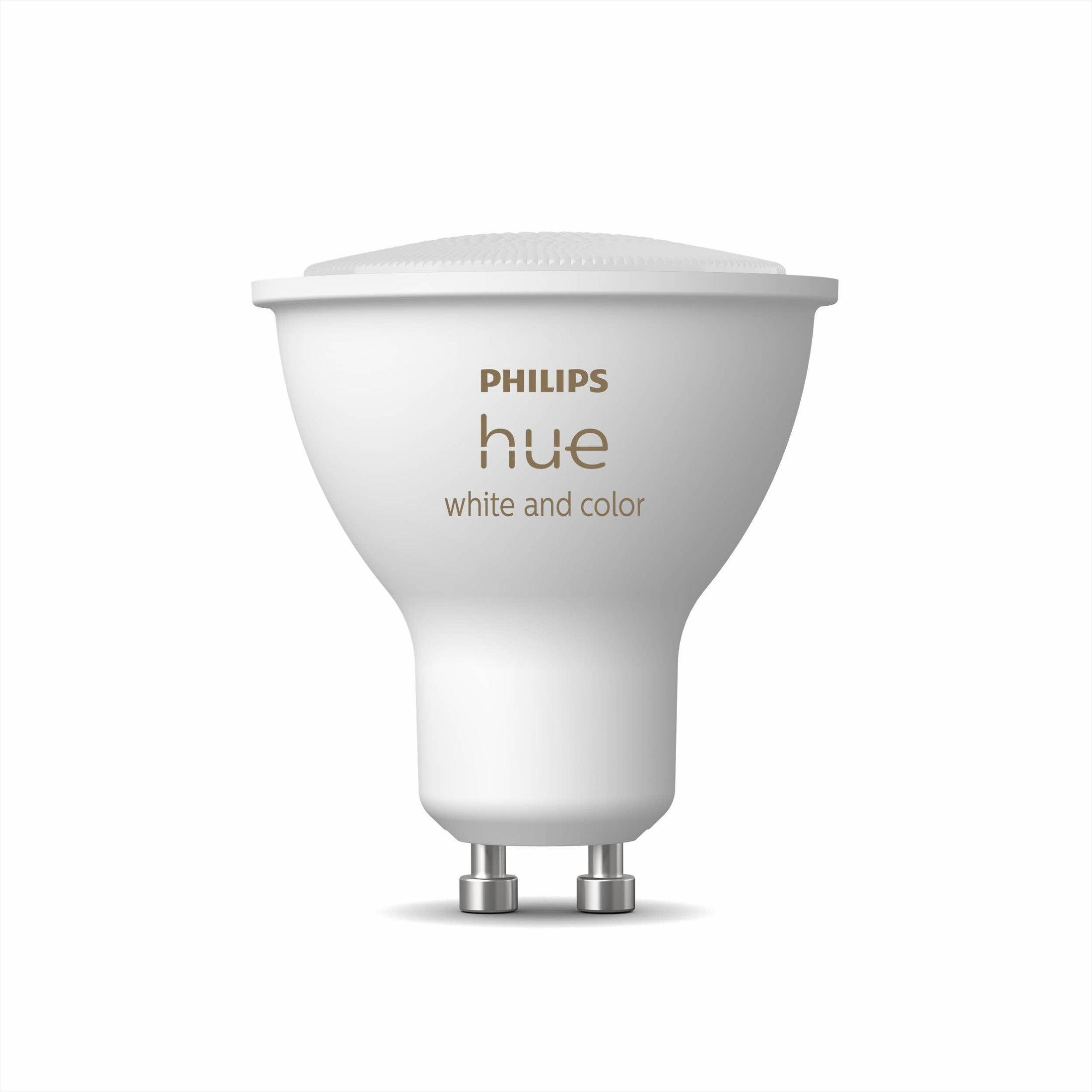 Weiße Philips Hue Smart-Glühbirne.