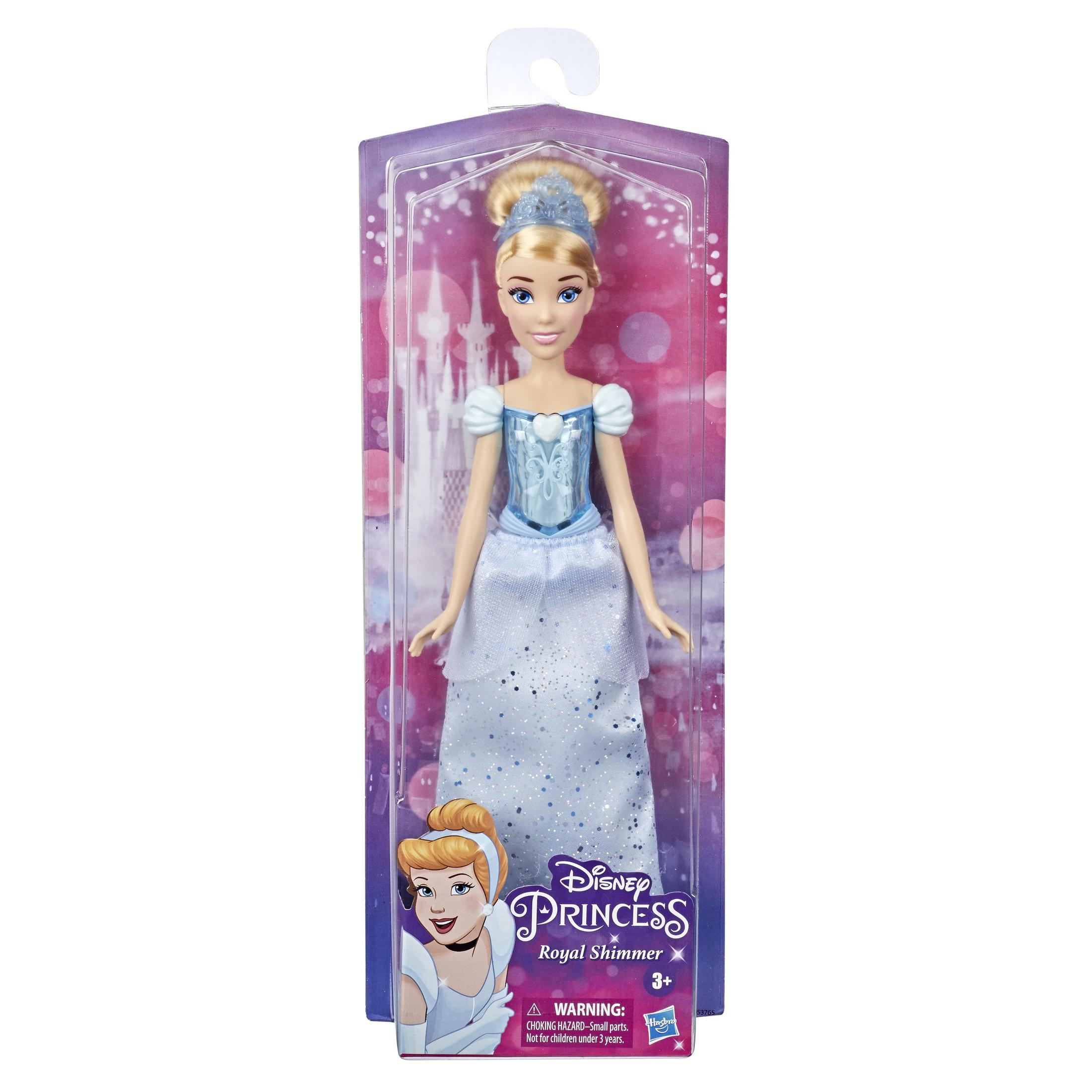 Muñeca de la Princesa Disney Cenicienta en caja. Vestido azul y cabello rubio.