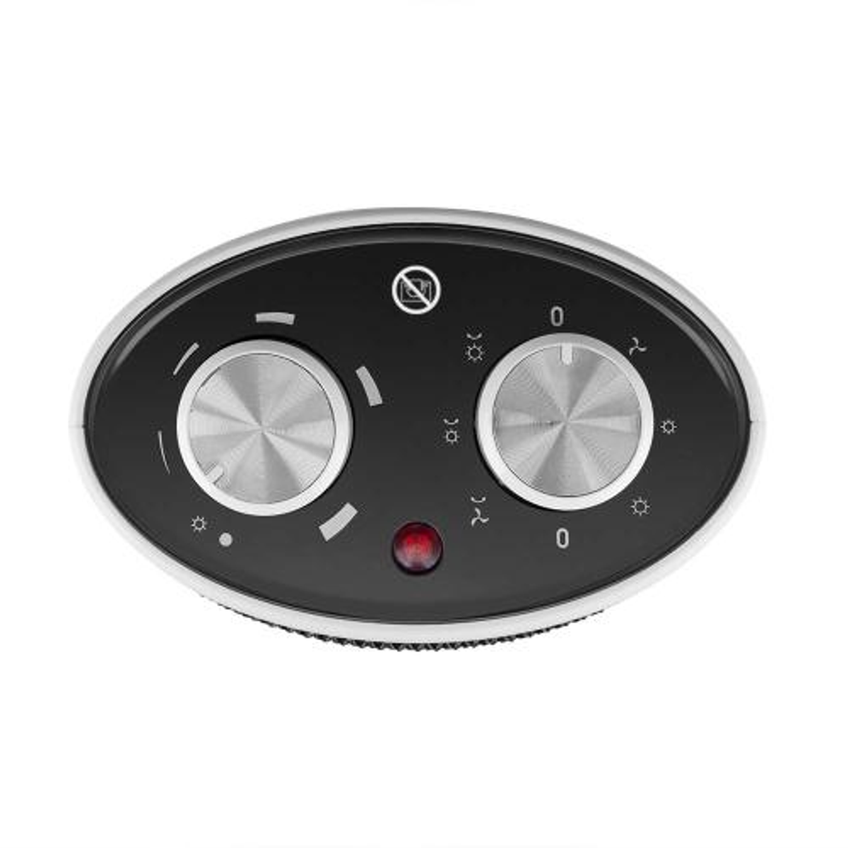 Zbliżenie panelu sterowania z pokrętłami i przyciskami.