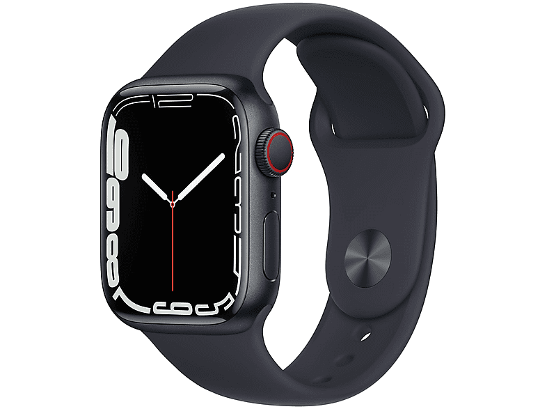 APPLE S7 GPS+CEL 41 MIDNIGHT ALU MIDNIGHT SPO Smartwatch Fluorelastomer, 130 - 200 mm, Armband: Mitternacht, Gehäuse: Mitternacht