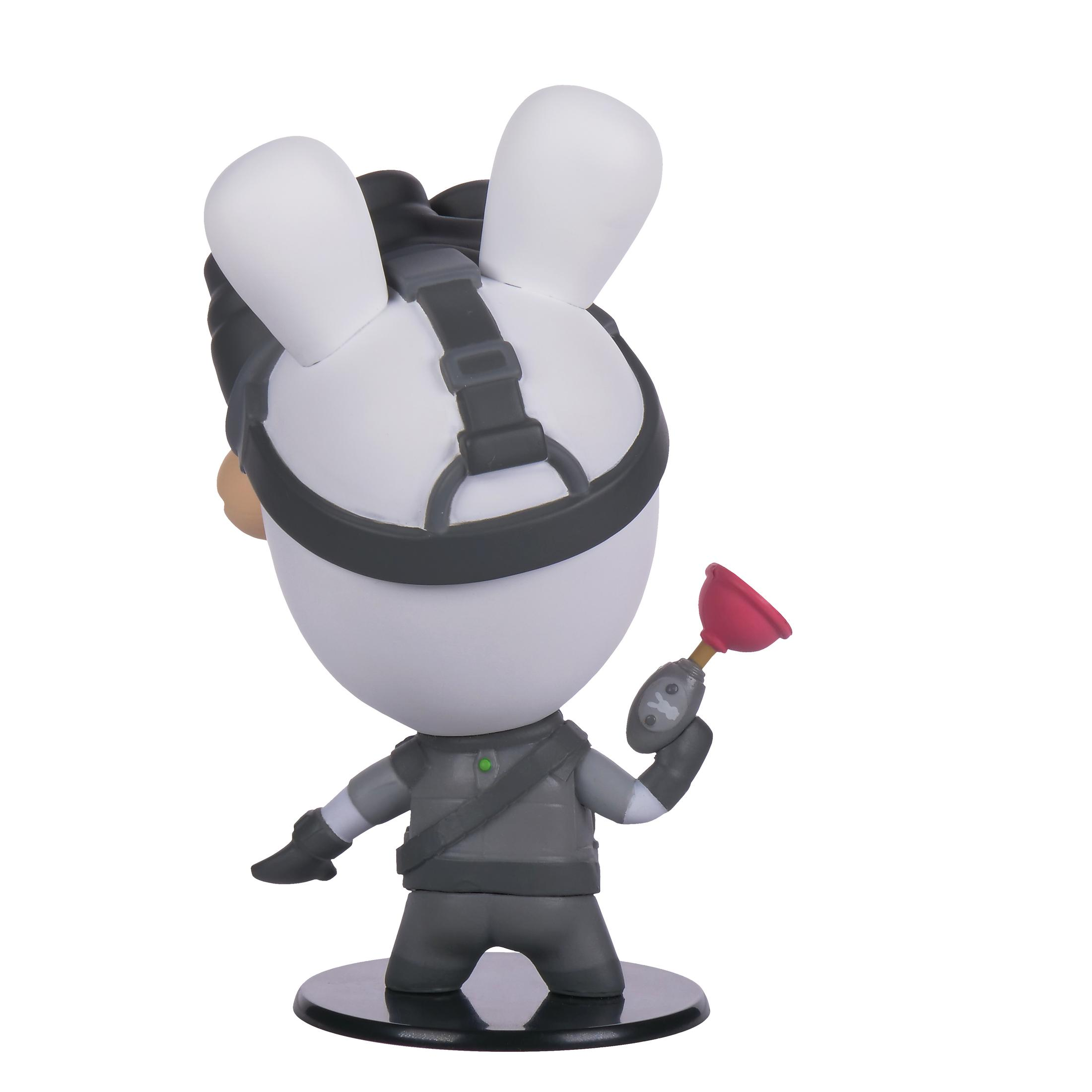 Funko Pop Figur einer Cartoonfigur mit einem Pömpel, auf einem Sockel stehend.