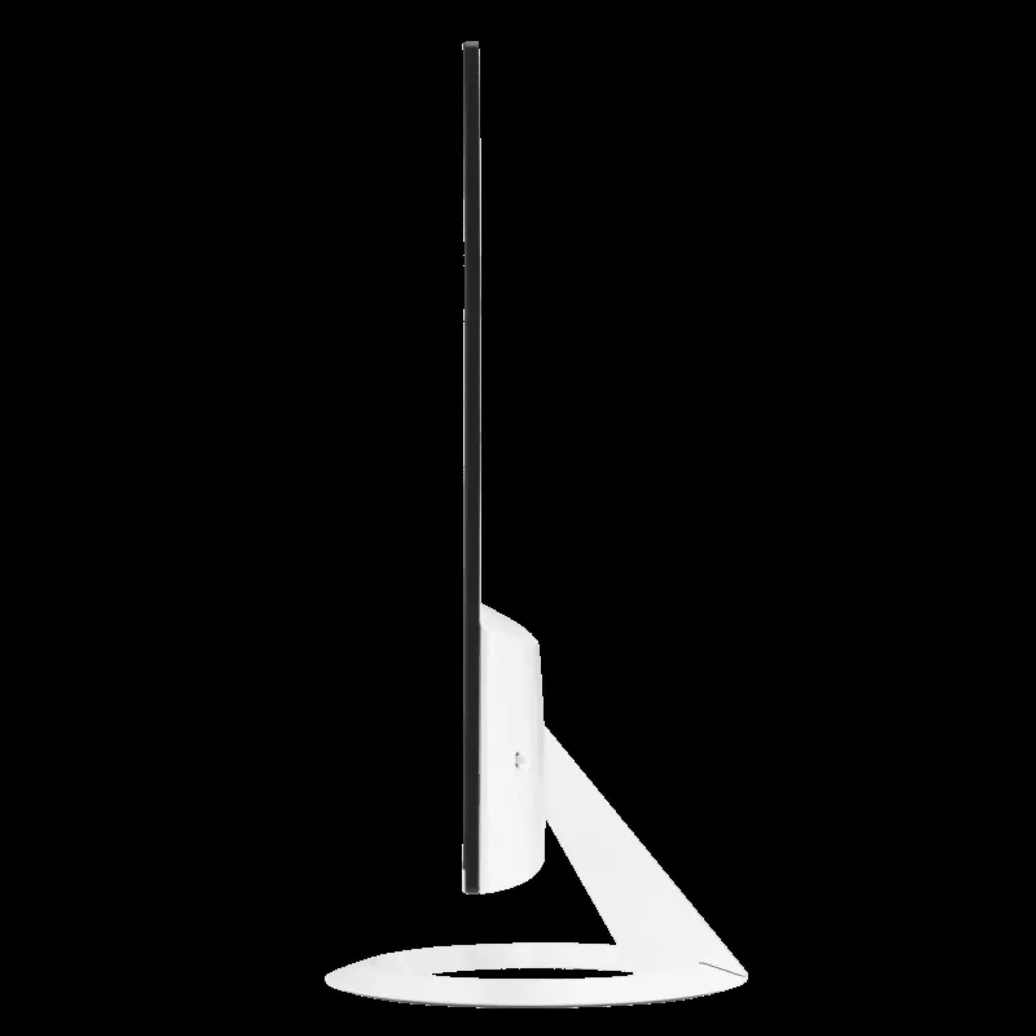 Biały monitor komputera widziany z boku.