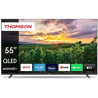 TV QLED 55" - THOMSON 55QA2S13, UHD 4K, Smart TV, DVB-T2 (H.265), Negro