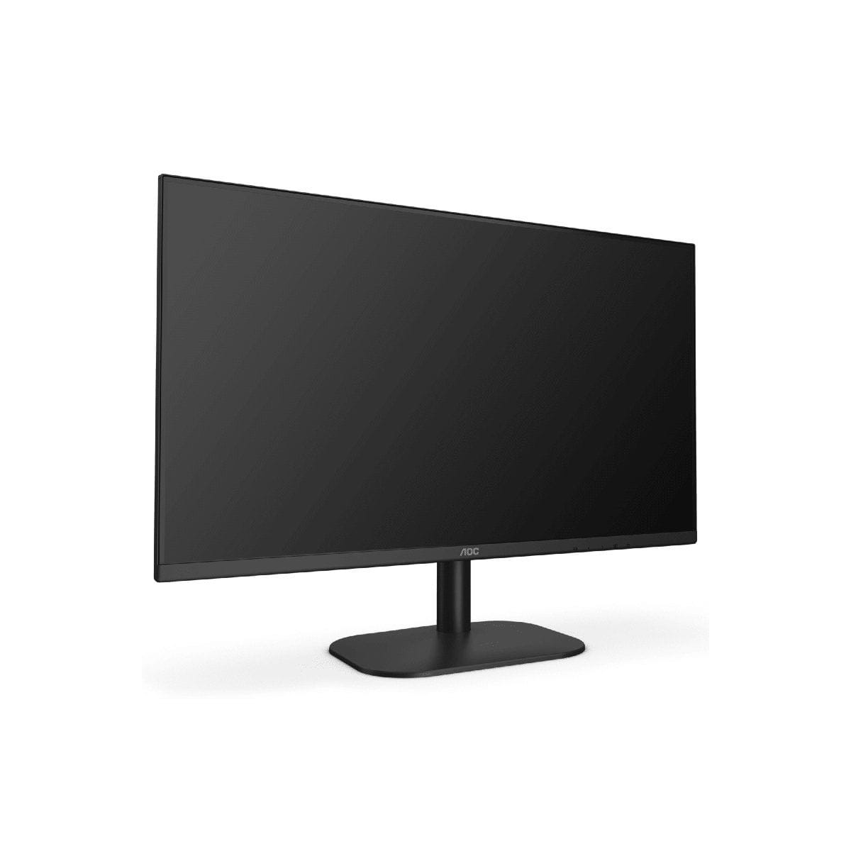 Monitor AOC nero su sfondo bianco. Lo schermo è nero.