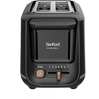 Tostadora - TEFAL TT533811, 850 W, 2 ranuras, 2 rebanadas, Negro