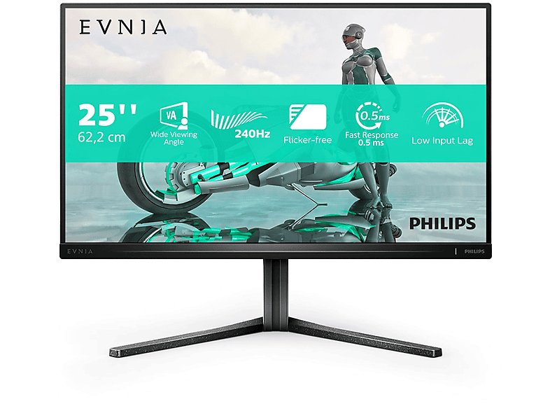 PHILIPS 25M2N3200W-24,5"/GAM /FHD/240 HZ/ERGO 24,5 Zoll Full-HD Gaming Monitor (1 ms Reaktionszeit , 240 Hz , 60 Hz nativ)