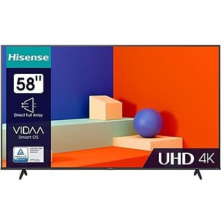 TV LED 58" - HISENSE 58A6K MPN, UHD 4K, Quad Core/MT9602, Smart TV, DVB-T2 (H.265), Negro