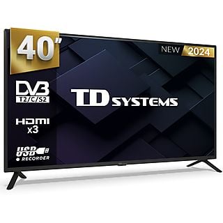 TV DLED 40" - TD SYSTEMS PRIME40C19F, Full-HD, DVB-T2 (H.265), Negro