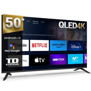 TV QLED 50" - TD SYSTEMS PRIME50C19GLQ Hey Google, UHD 4K, Arm Cortex A53x4, Smart TV, DVB-T2 (H.265), Negro