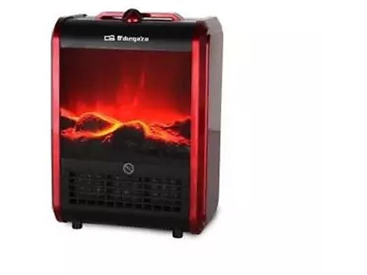 Calefactor cerámico - ORBEGOZO CM 9015, 1500 W, 2 niveles de calor, Rojo y negro