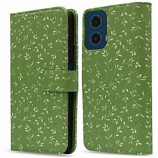 IMOSHION Design Bookcase smartphone Telefoonhoesje voor Motorola Motorola Moto G34 Groen