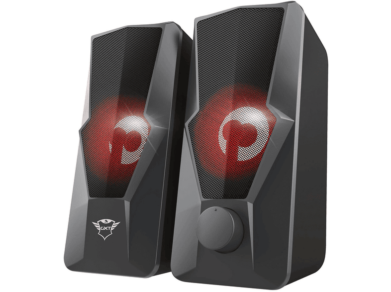 Trust Gaming GXT 610 Argus – Enceintes PC 2.0 20W RGB Pulsant, USB, Son Clair, Éclairage LED – Noir