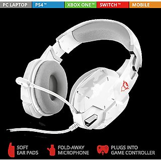 Auriculares gaming - TRUST GXT 322W, Circumaurales, Blanco