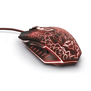 TRUST 21683 GXT 105 GAMING MOUSE Gaming Maus, Schwarz/Leuchtfarbe Rot