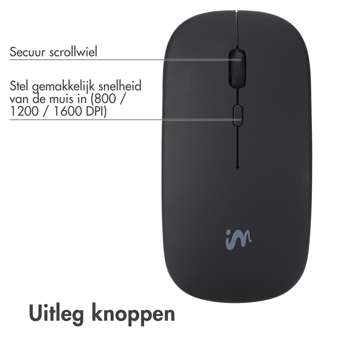 IMOSHION Wireless Bluetooth + 2.4G USB Mouse Black