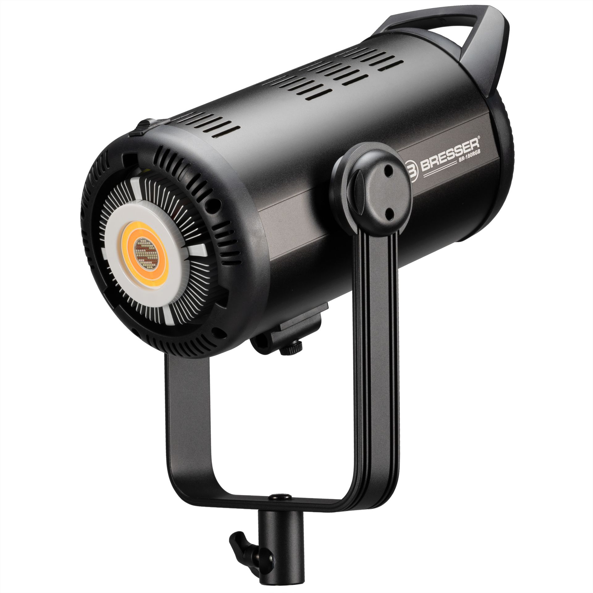 Luz negra Bresser BR-1500COB con asa y soporte de montaje.