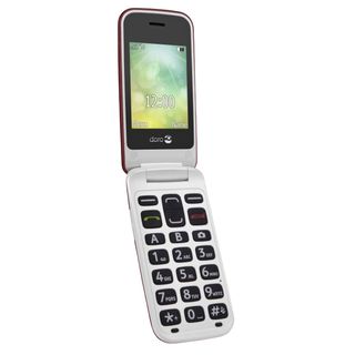 DORO 2424 - 2G Eenvoudige Klaptelefoon (Rood-Wit) - 8 GB Rood