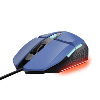 TRUST GXT 109B Felox Gaming Maus, Mehrfarbige LED-Beleuchtung, 200-6400 DPI, USB Kabel 150 cm Gaming-Maus, Blau