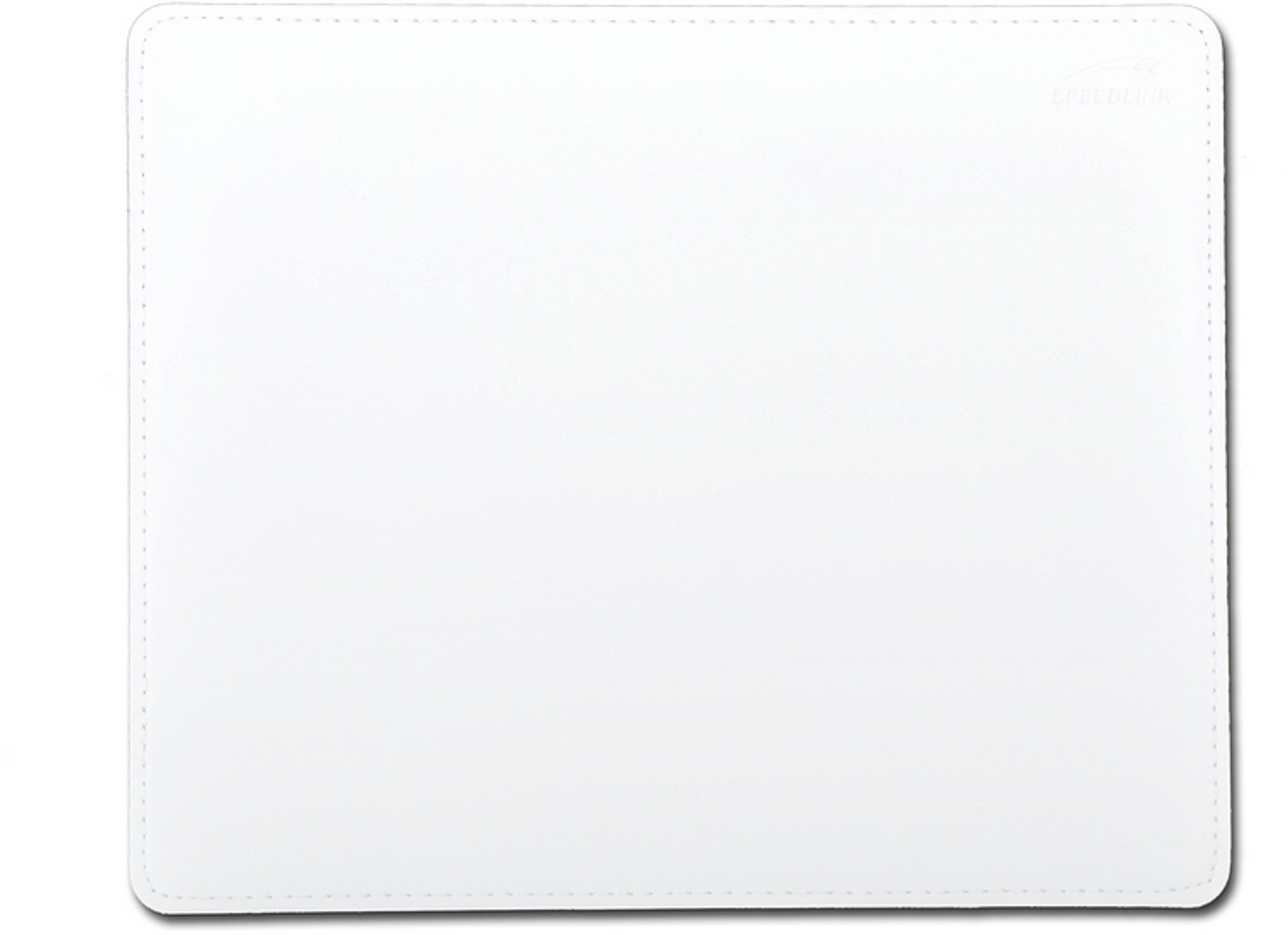 Witte muismat, rechthoekige vorm, glad oppervlak. Eenvoudig en strak design.