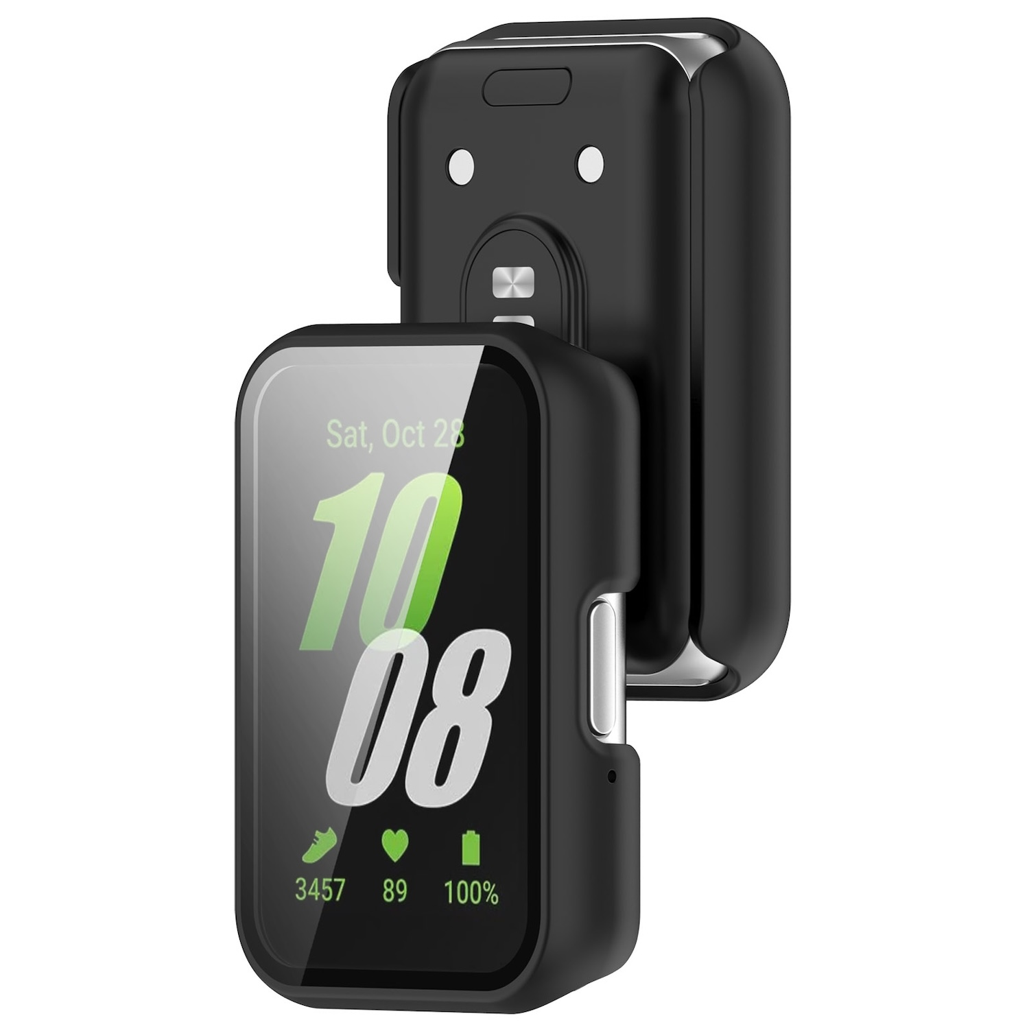 Eine geöffnete Handyhülle mit eingelegtem Telefon, das die inneren Details zeigt.