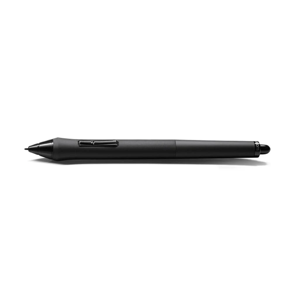 Una penna Wacom nera. È una penna per il disegno e il design digitale.