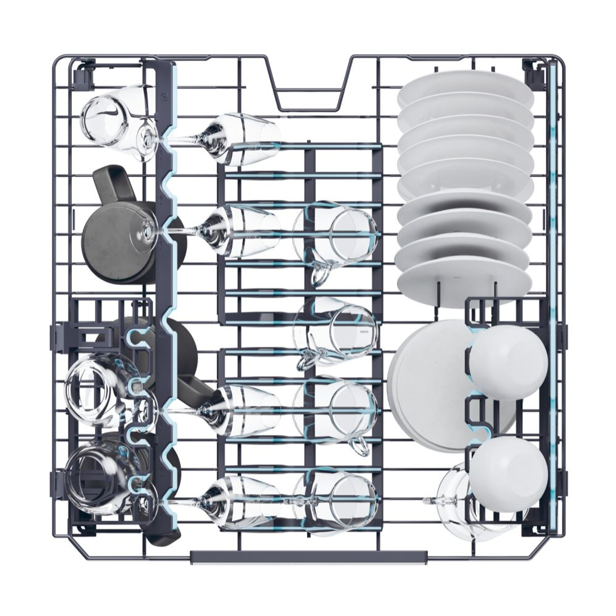 Lavastoviglie Libera installazione HAIER XF 4A4M4PA, Programmi 10, Dimensioni: L 59,7 cm, A 850 mm, P 59,8 cm, Rumorosità 44 dB(A), Consumo di acqua 9,5 l, Antracite, Classe A