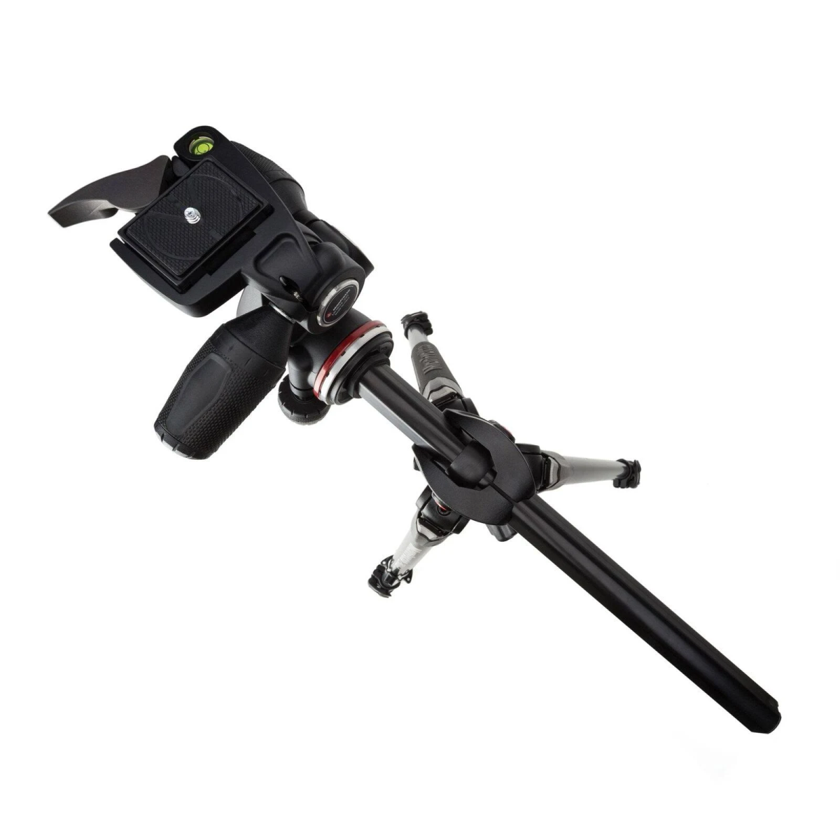 Statyw z głowicą kulową na białym tle, widok z kąta.