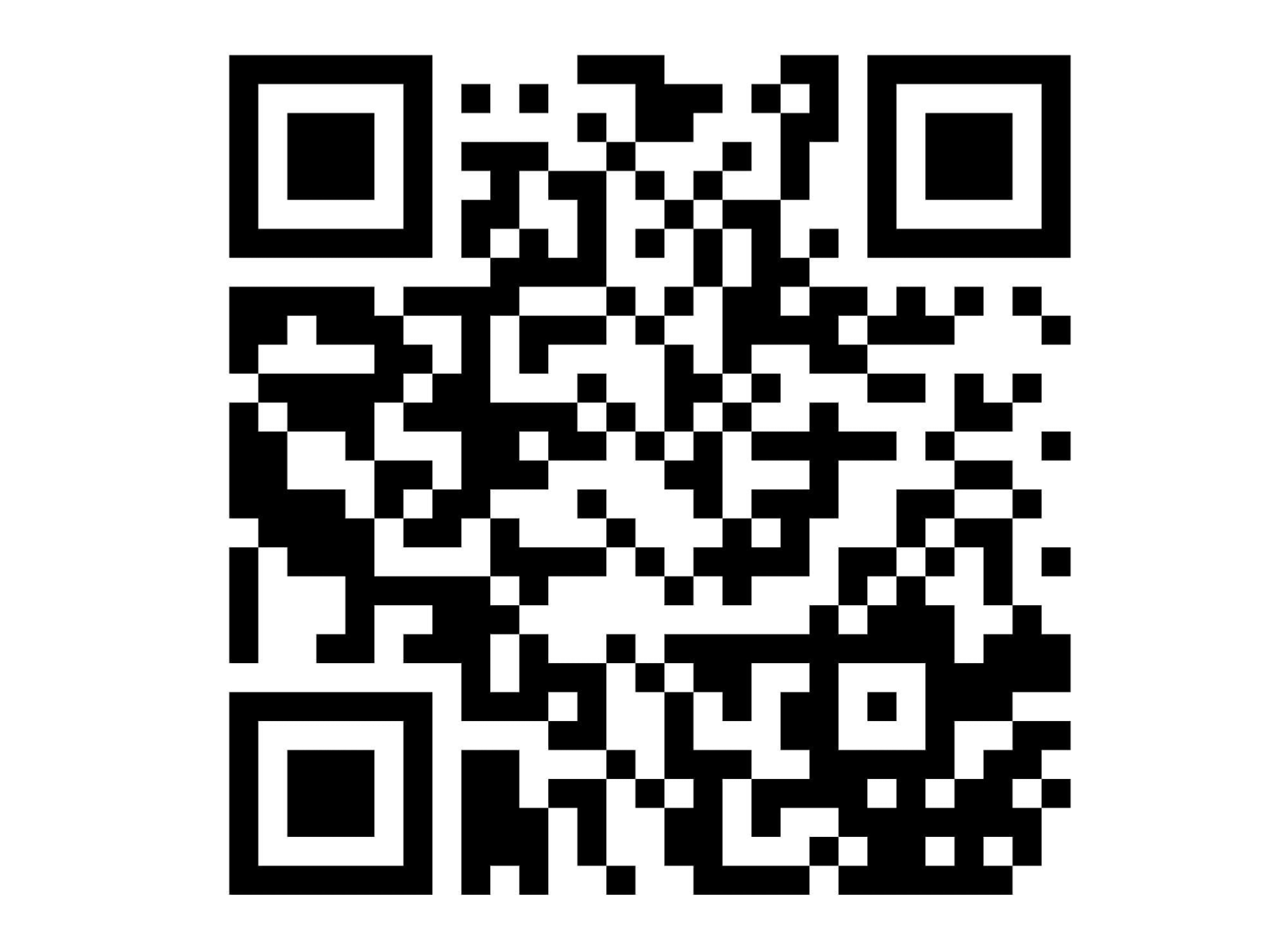 Código QR blanco y negro. Patrón cuadrado con formas complejas. Aislado sobre fondo blanco.