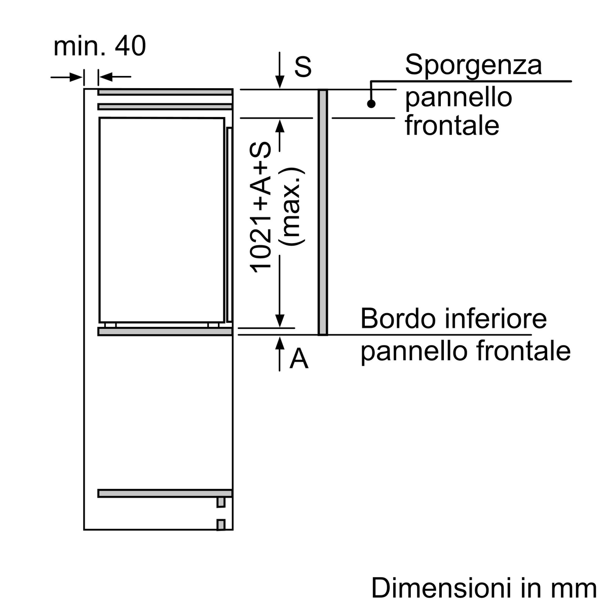 BOSCH KIR 31 VFE 0 Kühlschrank (E, 1021 mm hoch, Nicht zutreffend)