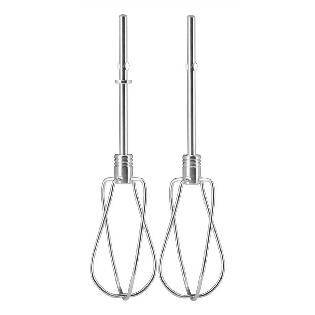 Due accessori per mixer. Sono realizzati in metallo lucido. Hanno un design ad anello.